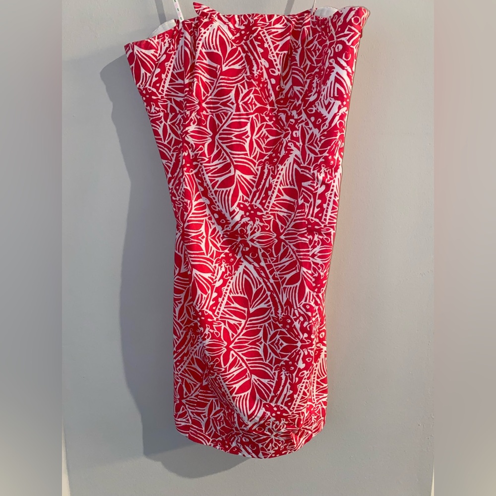 Lilly Pulitzer red and white strapless dress. Great condition